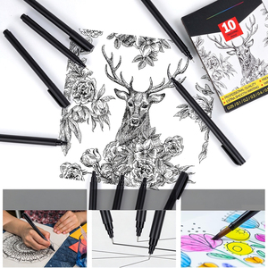 Stylo marqueur à pointe fine noir, encre pigmentée imperméable non toxique pour architectes, idéal pour l'écriture et le dessin - Product Image 3