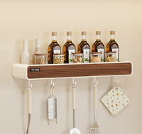 Étagère de rangement de cuisine, multifonctionnelle, support à épices sans perçage, porte-couteaux mural, étagère murale
