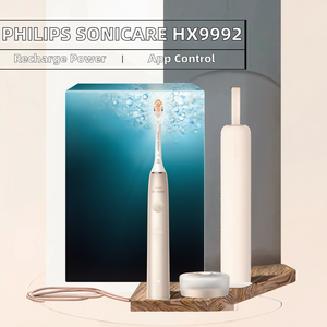 Pour <span class=keywords><strong>brosse</strong></span> à dents électrique sonique <span class=keywords><strong>DiamondClean</strong></span> Prestige 9900, tête de <span class=keywords><strong>brosse</strong></span> tout-en-un A3 Premium, étui de chargement champagne - Product Image 2