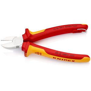 Cortador diagonal aislado KNIPEX 70 06 180 T con mangos con empuñaduras multicomponentes, probado según norma VDE; con anillo de bloqueo - Product Image 2
