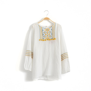 Vêtements de mode 2017, chemisier d'été pour filles, style Kurti brodé, designs de chemisiers - Product Image 3