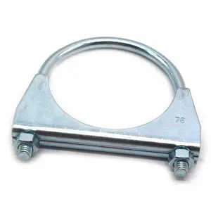 U Type Galvanized Steel 304 Stainless Steel Metal Saddle Pipe Hose Clamp For Exhaust Car Muffler