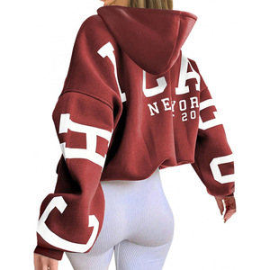 Novedad 2025: Sudadera con capucha holgada de manga larga, estampada, de moda, gruesa y versátil para mujer, ideal para comercio transfronterizo. - Product Image 2