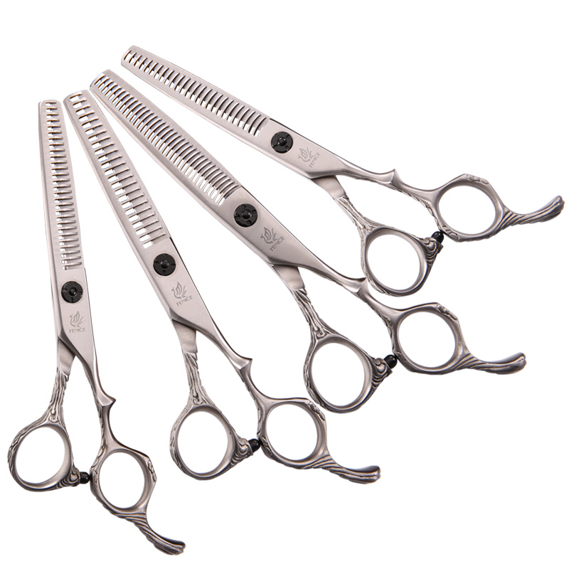 6 pouces Japonais 440C Lame Dentelée En Acier De Salon De Coiffure Professionnel Ciseaux à Amincir les Cheveux