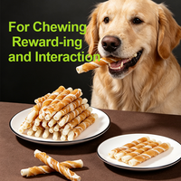 Bâtonnets de viande de poulet enrobés de peau de bœuf pure en forme de flocon de neige pour chiens – Riches en protéines, à mâcher, soulagent l'ennui et réduisent les comportements destructeurs – Approvisionnement direct usine