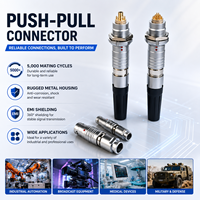 Connecteur auto-bloquant Push-Pull UHUB Série B 0B FGG EGG 0b 2p 3p 4p, broches plaquées or usinées avec précision, fiche