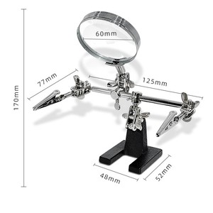 أداة مساعدة يدوية حامل لحام من جهة ثالثة مع مشابك وزجاج مكبرة للكهربائيين الهواة - Product Image 4