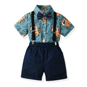 Oferta Caliente: Conjunto <span class=keywords><strong>de</strong></span> <span class=keywords><strong>Ropa</strong></span> <span class=keywords><strong>de</strong></span> Verano para Niños <span class=keywords><strong>al</strong></span> <span class=keywords><strong>por</strong></span> <span class=keywords><strong>Mayor</strong></span> - Traje <span class=keywords><strong>de</strong></span> Caballero <span class=keywords><strong>de</strong></span> Algodón con Camisa y Tirantes, Estilo Europeo para Niños - Product Image 1