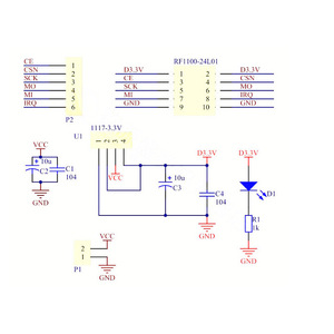 Módulo inalámbrico NRF24L01, placa de conexión de interfaz SPI de 3,3 V para coche robot Arduino - Product Image 3
