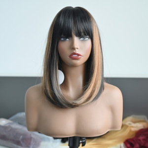 Parrucca Sintetica Bob Liscia all'Ingrosso con Attaccatura <span class=keywords><strong>Naturale</strong></span>, Resistente al Calore, Senza Colla, per Donne, Parrucca di Alta Qualità - Product Image 2