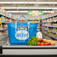 Ouye Vente en gros Sacs fourre-tout à provisions pliables tissés en PP écologiques Impression de logo personnalisé pour les cadeaux