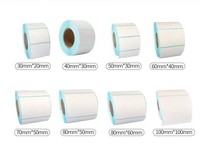 Penjualan Langsung Pabrik Gulungan Kertas Thermal Perekat Sendiri 100*100mm Tahan Air Label Pengiriman Ekspres Perekat Kuat ISO9001 Putih