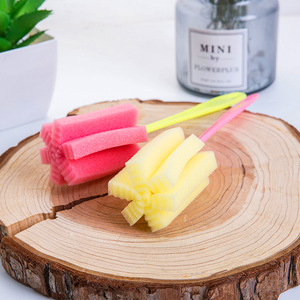 Petal Shaped <b>Sponge</b> Bottle Brush Long <b>Handle</b> Multi Functional Cleaning Brush For Cup And Bottle - Product Image 5