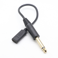 Câble adaptateur jack audio mono AUX mâle 6,35 mm vers type-c femelle 150 mm noir