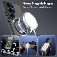 Nouvelle coque de téléphone portable magnétique translucide effet mat avec support de raquette pour S26 Ultra