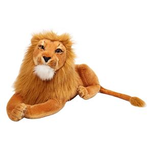 Peluche Economico di Leone Re Accovacciato, Giocattolo Morbido Simulato Riempito di Cotone PP - Product Image 1