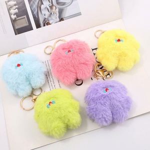 Cute Soft Plush Lightweight Key Chains Custom <b>Pom</b> <b>Pom</b> Fluffy Doll Toys Bag Holdler Pendant - Product Image 1