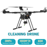 Drone de nettoyage commercial pliable en fibre de carbone, nettoyeur de façade haute pression, drone UAV pour le nettoyage des toits de bâtiments et des panneaux solaires