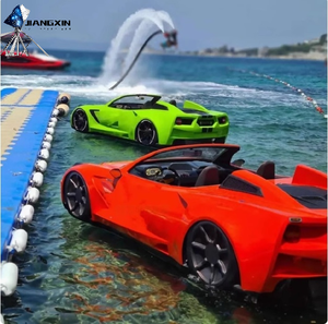 مجسم سيارة سباق برمائية قابلة للتخصيص باللون الأصفر من الألياف الزجاجية بمقاعد قابلة للفصل للعرض المائي والبري - أعمال فنية من الراتنج OEM/ODM - Product Image 4