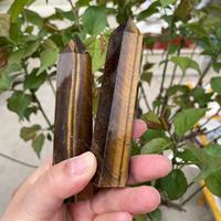 En gros Pierre semi-précieuse œil de tigre naturel, pilier sculpté ovale, baguette de guérison spirituelle, étanche