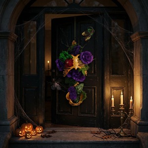 Decoración Floral de Esqueleto de Pelvis Dorada, Adorno para Fiesta de Halloween, Atmósfera Espeluznante Interior, Accesorio de Plástico para Arreglos Florales - Product Image 3