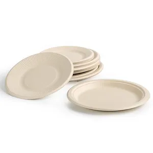 9 polegadas 10 polegadas placas biodegradáveis com compartimentos para festas restaurante