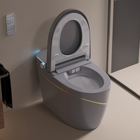 WC intelligent de luxe pour hôtel et maison, avec bidet à chasse automatique, affichage LED, céramique noire et télécommande