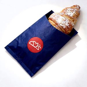 Checkered Blue and <b>White</b> Greaseproof Eco-Friendly Waterproof Burger <b>Paper</b> <b>Bag</b> with Custom Logo - Product Image 2