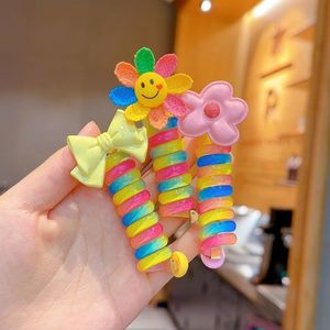 Bandas de pelo de alta elasticidad de nuevo estilo al por mayor para niños y niñas banda de cuero con lazo de Pelo de Alambre con accesorio de goma de cable de teléfono - Product Image 4