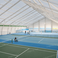 Tente de court de tennis haute performance 36m X 18m résistant aux intempéries Structure coupe-vent renforcée Couverture en PVC Utilisation extérieure toute l'année