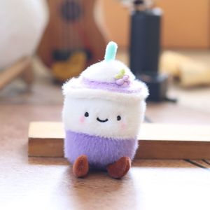 Peluche douce 3D style dessin animé KT 13cm, motif Bubble Tea Boba, fruits moelleux, jouet en peluche, porte-clés lumineux, pendentif de sac, thé au lait, café - Product Image 3