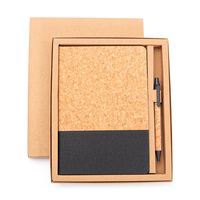 Ensemble de Cahier A5 A6 en bois de PU recyclé avec logo personnalisé Journal intime recouvert de cuir durable et écologique avec boîte à stylos et emballage