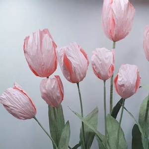 Rose géante rose premium, fleur en papier faite à la main, pour décoration d'arche de mariage ou de fête nuptiale - Product Image 3