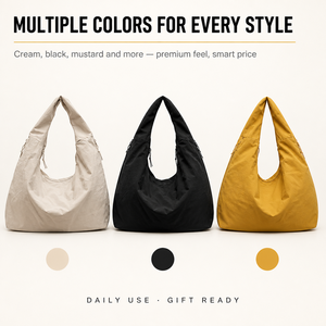 Borsa Elegante da Donna in Taslon Morbido Impermeabile con Cerniera, Borsa a Tracolla Imbottita in Cotone e Poliestere per Tutte le Stagioni - Product Image 3