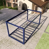 Structure de maison conteneur 20ft 30ft 40ft, kit plat, maison préfabriquée mobile de luxe, structure en acier démontable