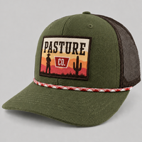Casquette de baseball trucker vintage pour homme, style western, avec patch tissé personnalisé, en maille, pour l'extérieur, protection solaire, avec cordon