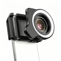 Objectif macro zoom ZM100 FL26 10X-20X avec lumière d'appoint LED HD Mini CRI 95 sans fil pour appareil photo de smartphone