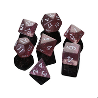 Ensemble de dés polyédriques créatifs en acrylique de 7 pièces pour les jeux de DND et de TRPG