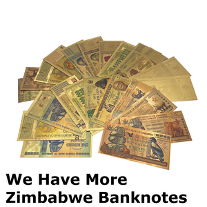 Products with Free Delivery Many Design Zimbabwe Bank Note Plastic Gold Plated <strong>Banknote</strong> - Product Image 1