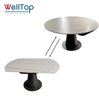 WELLTOP Factory - Quincaillerie de meubles à bas prix - Glissières 360° °   Mécanisme de table à manger rotative et extensible avec base pivotante relevable