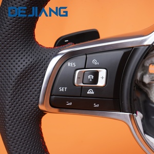 Volante de Cuero Completo para Volkswagen MK7 MK6 Golf7 Polo CC Jetta Tiguan <span class=keywords><strong>GTI</strong></span> R GTD GTS GTE R-Line, Base Plana de Alta Calidad - Product Image 5