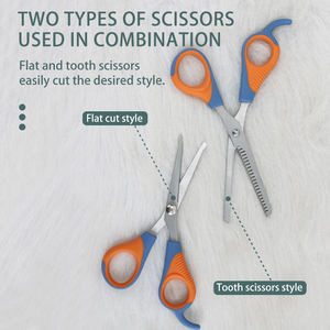 مقص شعر الكلب الاستمالة الفولاذ المقاوم للصدأ طرف مستدير التشذيب المقصات الكلب الحيوانات الأليفة قواطع الشعر - Product Image 3