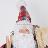 Nouvel An Noël Santa Home Collection Festival & Holiday Plaid Ski Xmas American Face Santa Figures