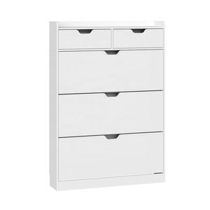 <span class=keywords><strong>VASAGLE</strong></span> Étagère à chaussures moderne, armoire à chaussures à 4 niveaux, étagère à chaussures en bois avec tiroir de rangement pour la maison - Product Image 1