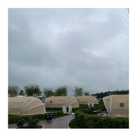 Tente de glamping de luxe en forme de coquille, imperméable en PVDF, auvent de resort, maison d'hôtel mobile pour camping extérieur et tourisme écologique