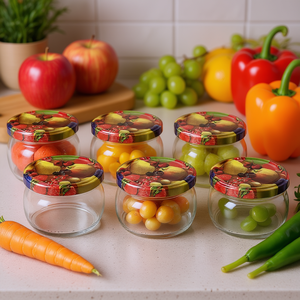 Pot à visser bombé de 258 ml avec couvercle de 82 mm pour le stockage des fruits et légumes - Product Image 3