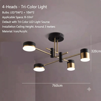 Lámparas de Decoración Nórdica LED, Lámparas Colgantes Modernas Negras y Doradas para Sala de Estar y Comedor