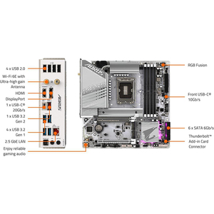 เมนบอร์ด Z790M AX ICE LGA 1700 Z790 M-ATX รองรับ DDR5, USB 3.2 Gen2X2 Type-C, Wi-Fi 6E, 2.5GbE LAN Z790M AX - Product Image 6