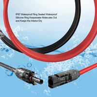 Câble d'extension solaire YouLong PV, 1 paire, 12AWG, 3FT, conducteur en cuivre étamé PVC, noir/rouge, connecteurs mâle/femelle, indice de protection IP67, 25V