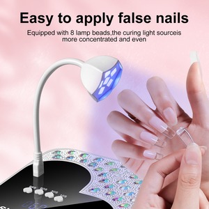 Lampe UV LED professionnelle pour ongles, design en forme de cœur avec diamants carrés, 45 perles, haute puissance, séchage rapide, métal, pour usage domestique - Product Image 2